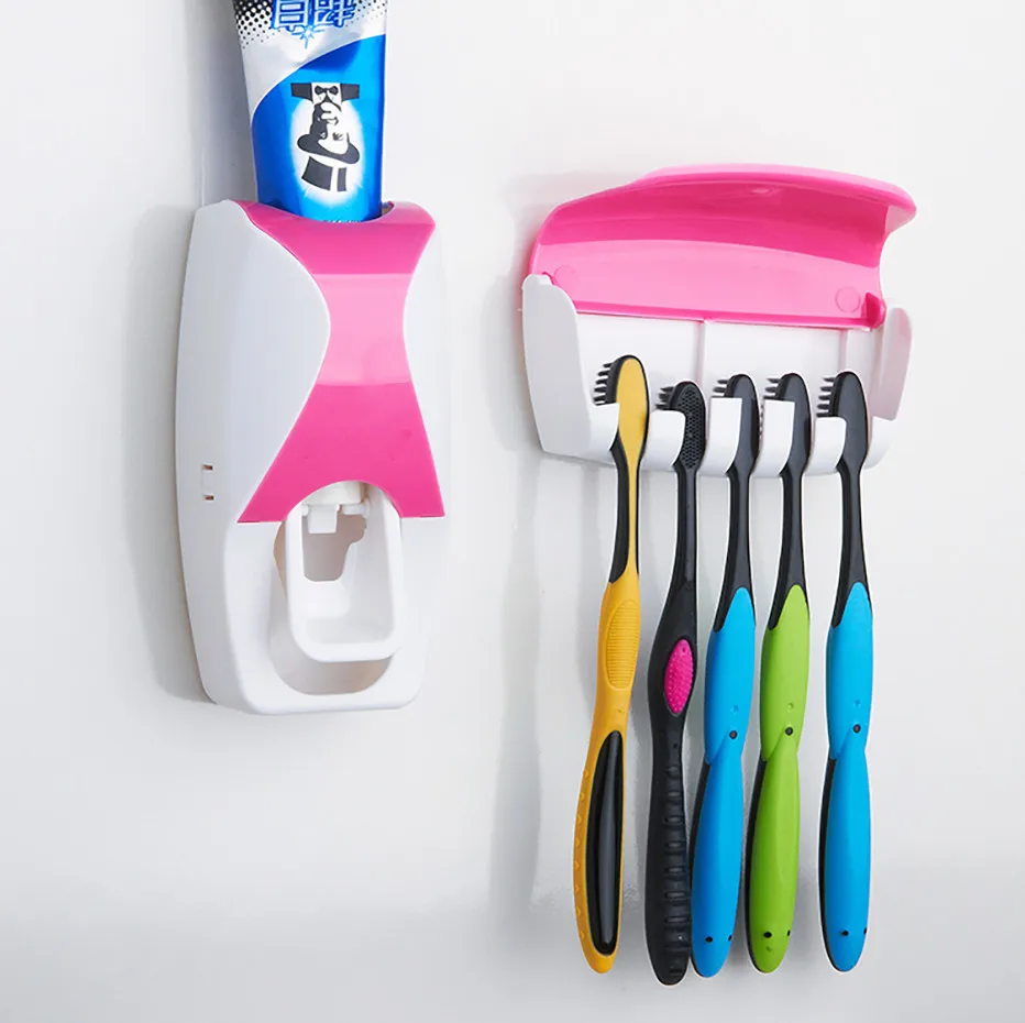 High Quality toothpaste dispenser round cute toothbrush holder hook