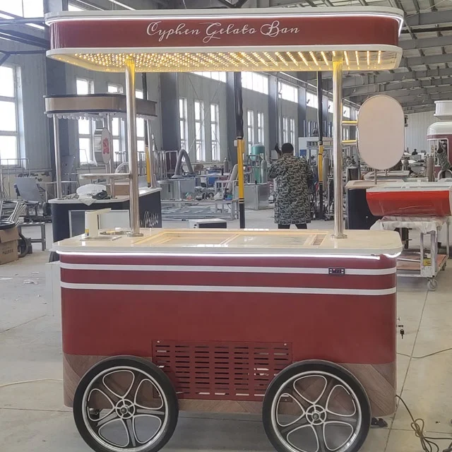 OEM Ice Cream Kiosk Snack Taco BBQ Hot Dog Gelato Cart Concession Food Trailer Mobile Food Truck