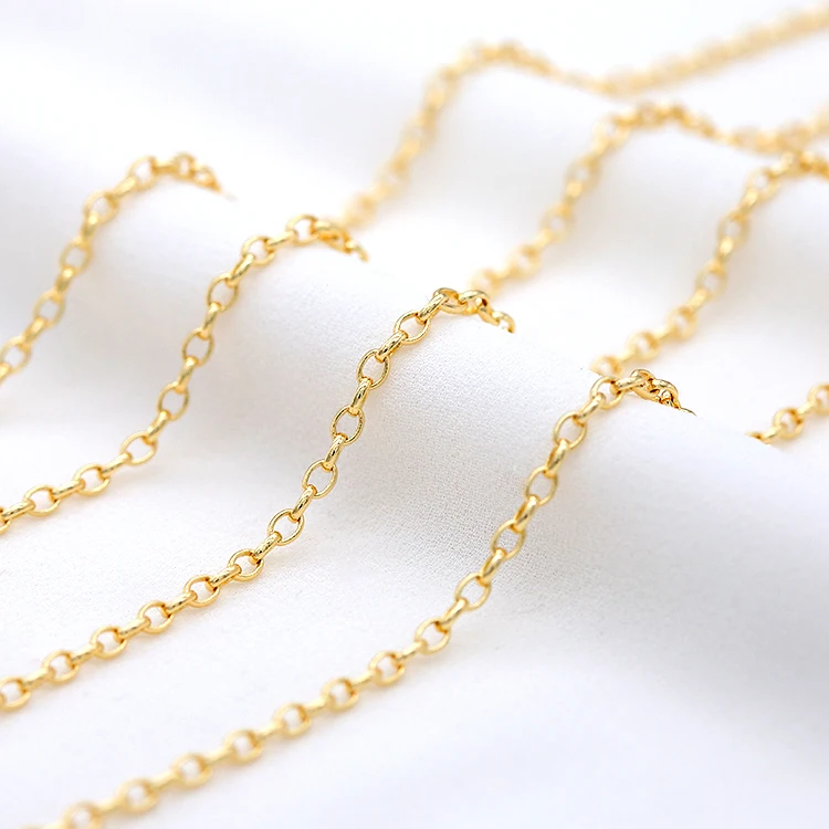 Заводская оптовая продажа 14K позолоченная цепь круглая для изготовления ювелирных изделий
