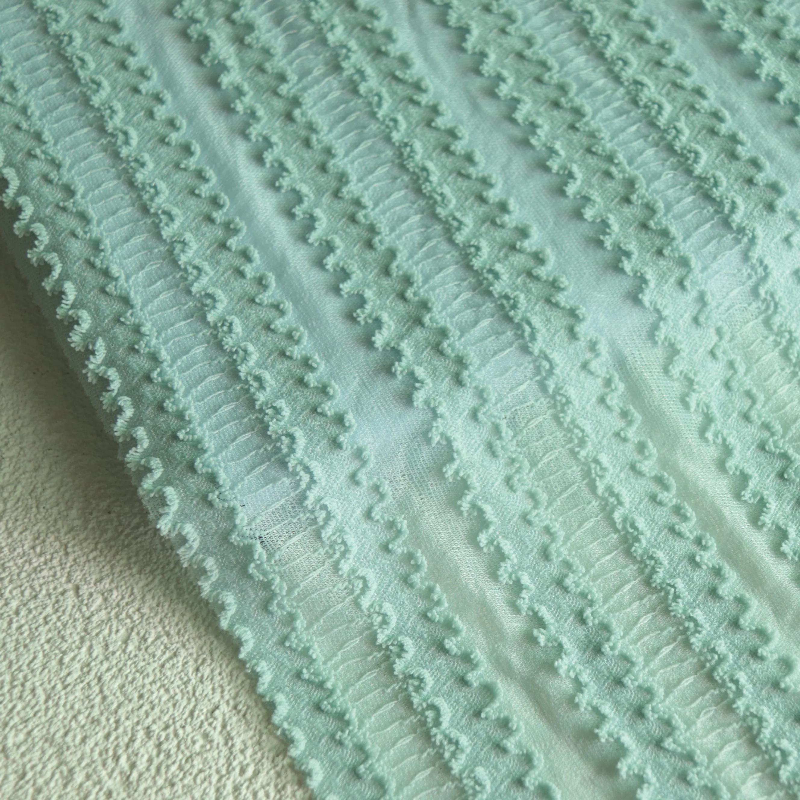 2021 Brocade ammonia stretch stripe jacquard 3D french lace fabric for women dress