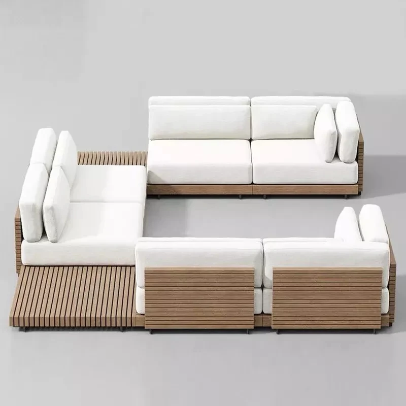 hot sale dubai modern patio furniture outdoor small steel wicker sleeper corner sofa set for garden ready to ship