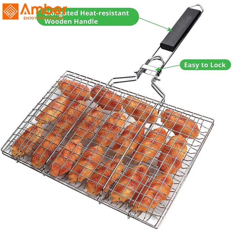 
Hot Sale BBQ Stainless Steel Square Grill Mesh Removable Folding barbecue wire mesh 