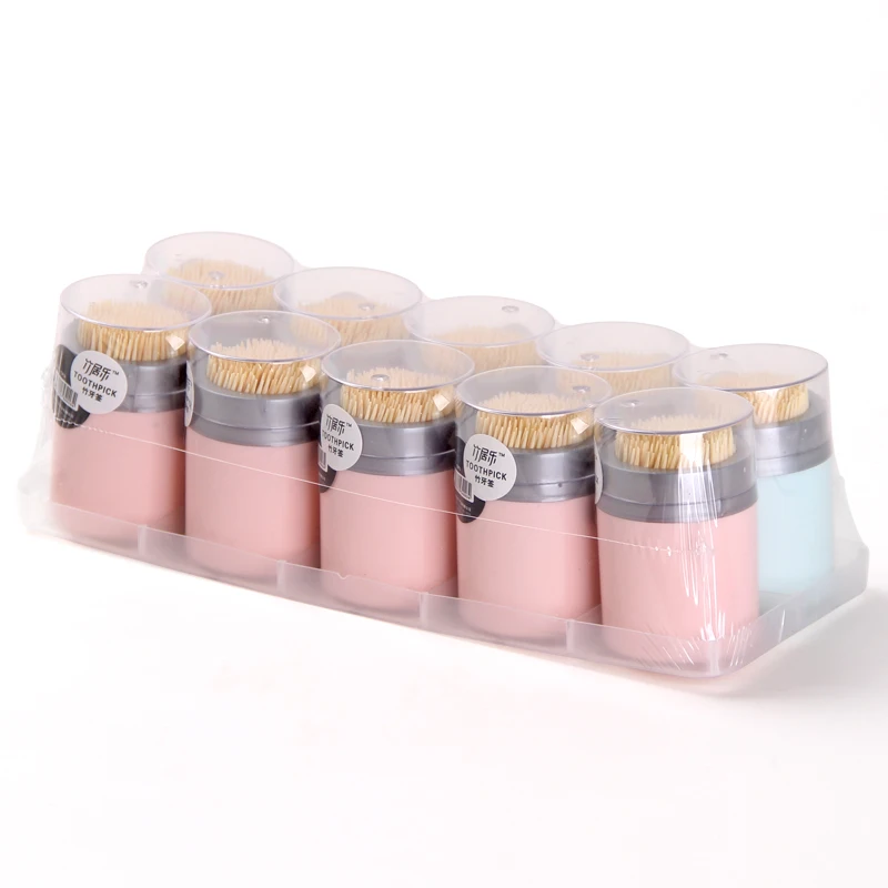 
Wholesale Hot Sale 65 mm * 1.8 mm 260 pcs Eco friendly Restaurant Double Head Disposable Toothpick container holder bottle 