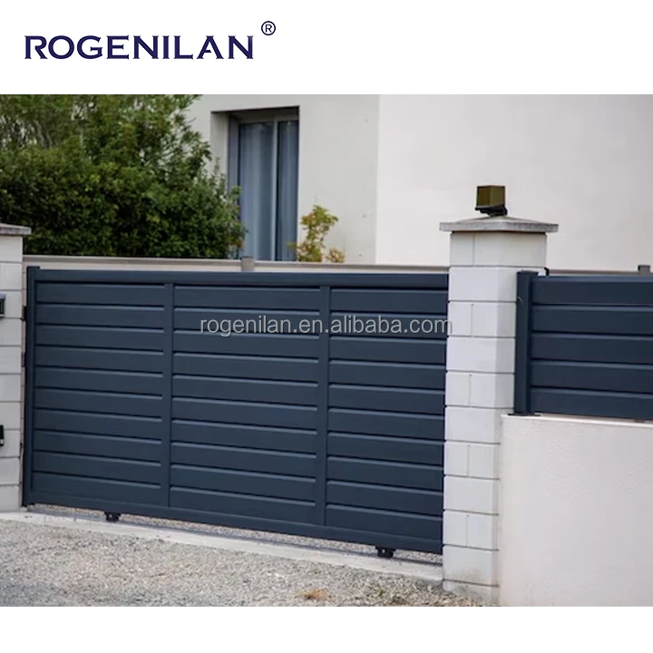 Modern Design Aluminum Horizontal Automatic Opening Outdoor Swinging Sliding Residential House Gates System