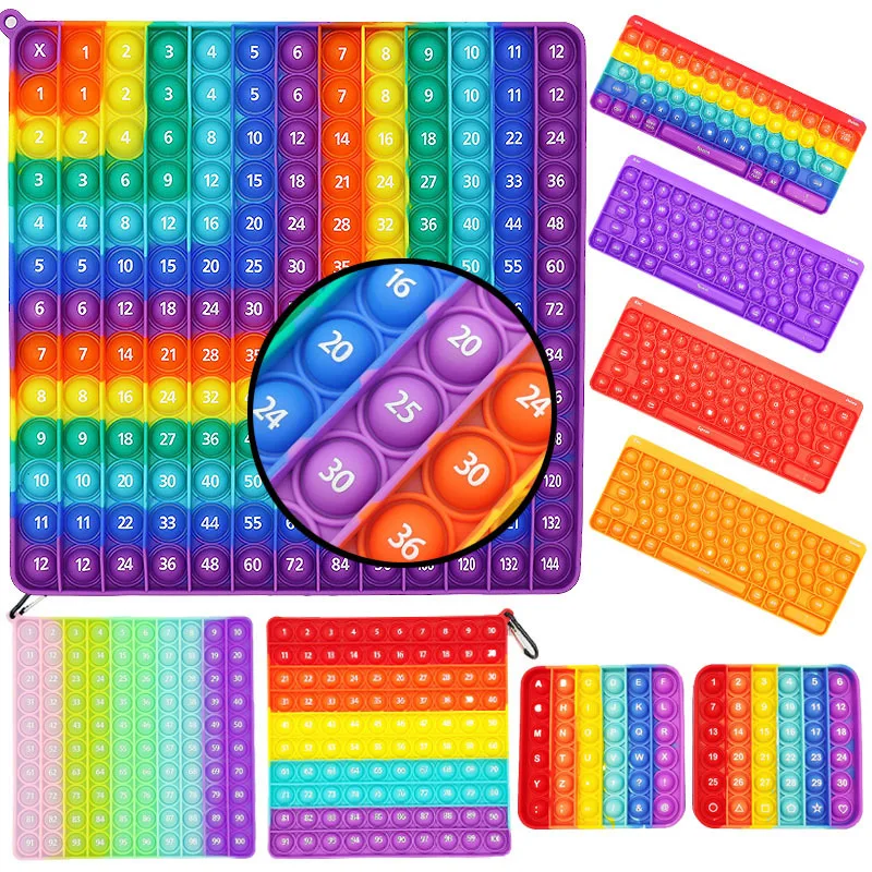 Wholesale Child Educational Bubble Pop Fidget It Toy Multiplication pop game table, alphabet, 1-100 number table Toy