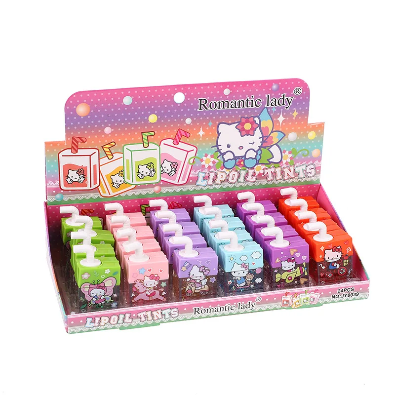 Cute hello kt Matte Lip gross Cat Glitter Color Changing Lip Gloss moisturizer Lipstick Waterproof Lip Glaze sanrioed Cosmetics
