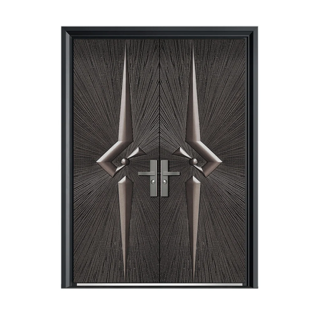Cheapest German Style Cast Aluminium Door Durable Front Security Door with Stainless Steel Handle