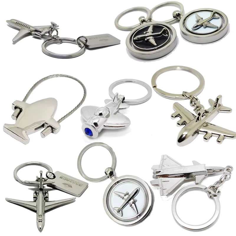Custom Logo Key Chain Anniversary Gift Key Chain Customized Logo 3D Personalized Metal Airplane Souvenir Key Chain Keychain