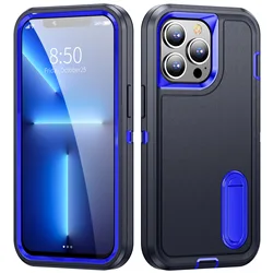 Triple Defense Anti-Drop Phone Case for iPhone 13/13pro/13pro max Heavy Duty Armor Case with Kick Stand