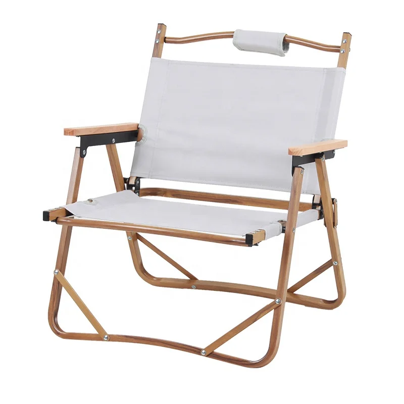 Lightweight camping folding portable wood grain aluminum kermit chairs armchair