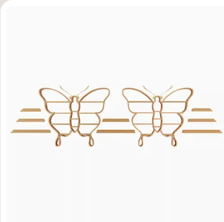 Salon Furniture Wrought Iron butterfly-shaped Manicure Shelf Wall Hanging Nano Gold Wall Rack Nail Polish Display Stand