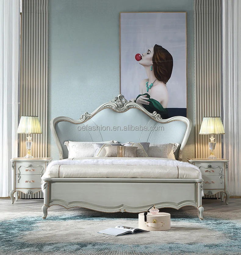 OE-FASHION вилла Европейский дома king size мебель из цельного дерева набор люкс для спальни мебели