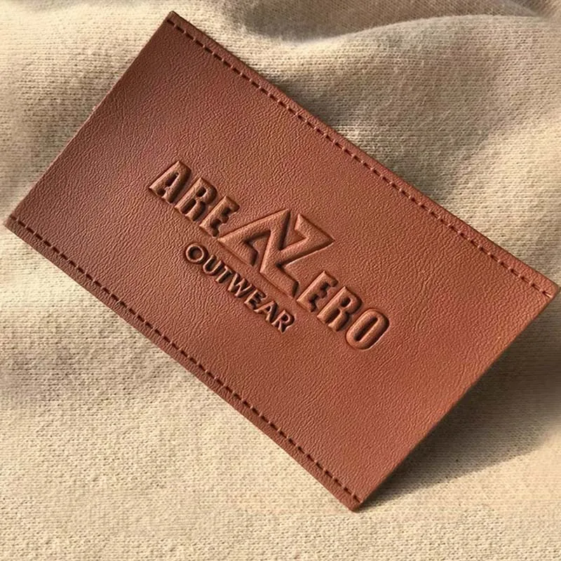 Custom multiple shapes brand jeans clothing clothes tag pu label embossed leather label patch for clothes