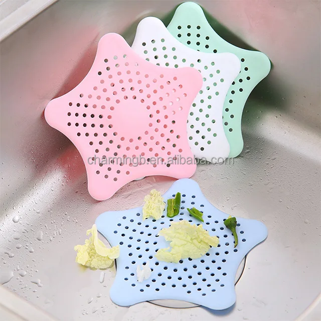 Cheap Bathroom Drains Strainer Reusable Bathtub Floor Silicone Sink Strainer Drain Cover Hair Stopper Kitchen Sink Filter