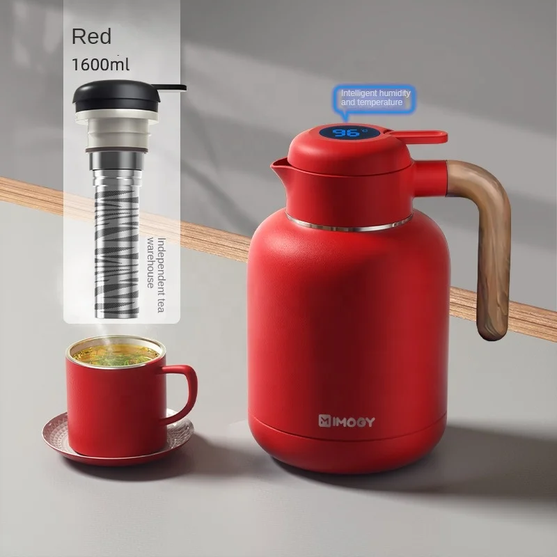 IMOGY 48-Hour Insulation 2000ml Vacuum Flask 316 Stainless Steel Water Bottle Tea Strainer Temperature Display Thermos