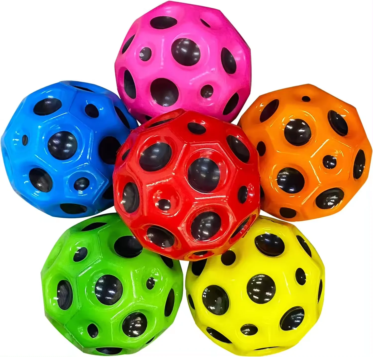 Wholesale Ultra high bounce ball Space ball improves hand-eye coordination for easy grip and grip LED Moon space ball