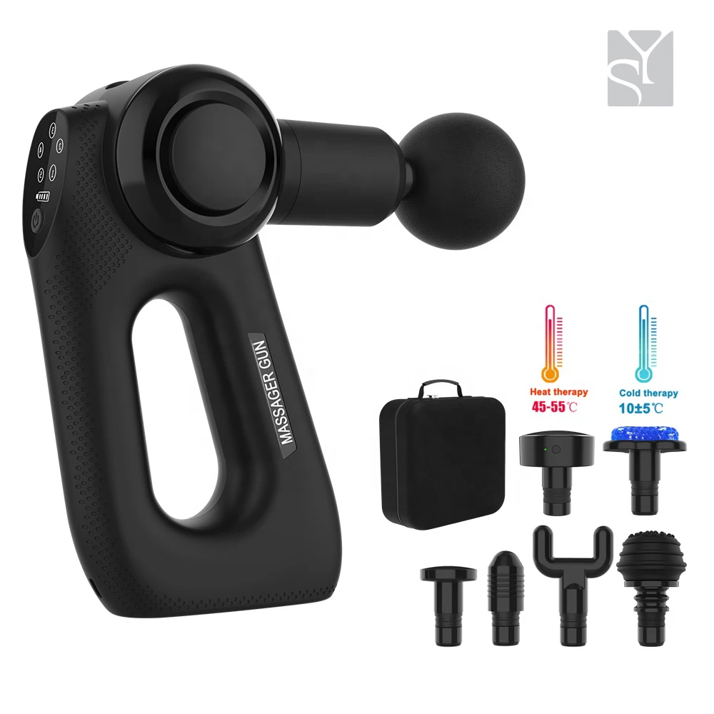 NEW 7 in 1 High Quality Mini Massage Gun Brands Pro Powerful Holder To Reach Back Massage pistole Deep Tissue massage device