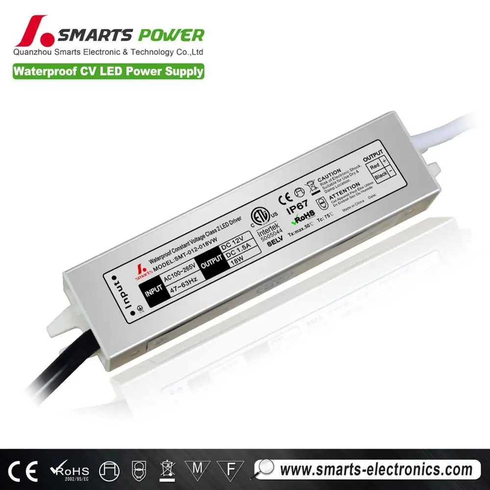 Hot Selling Constant Voltage Slim IP67 Waterproof 12V 24V Led Power Supply 12W