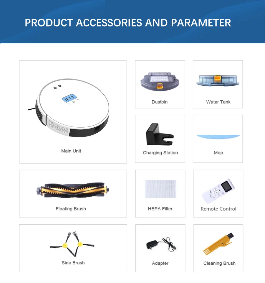 Dropshipped 2021 Smart Automatic Wet and Dry Mop Wifi Controled by Alexa Robotic Vaccum Cleaner for Floor Carpet