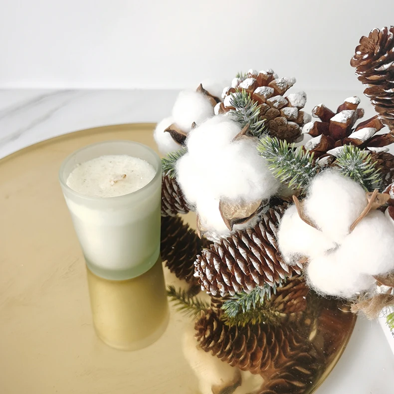 Hot sale artificial garland natural pine cone hanging decoration strings with cotton Christmas garland