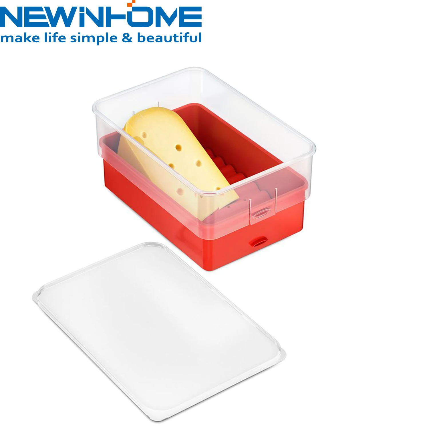 2 Layer Plastic Storage Container Cheese Storage Box For Refrigerate Butter Container