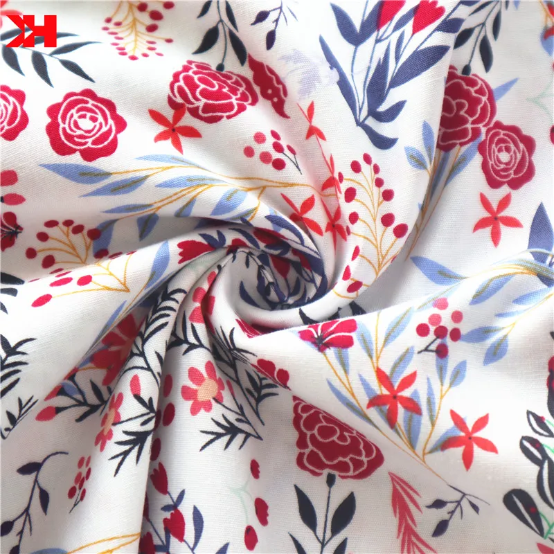 Kahn Cotton Flower Design Materials 100% Cotton Fabric Custom Print Printed For Garment Shirts Sewing