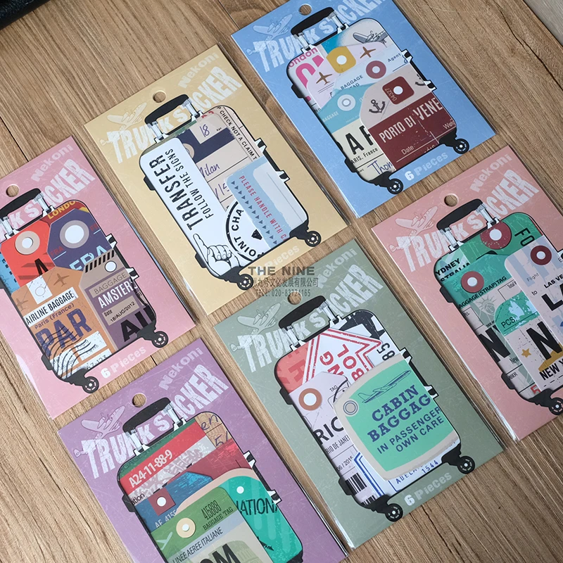 Nekoni Luggage Stickers Aesthetic Original Stickers Trunk Suitcase Decorative Self Adhesive Decals for Waterproof Stickers