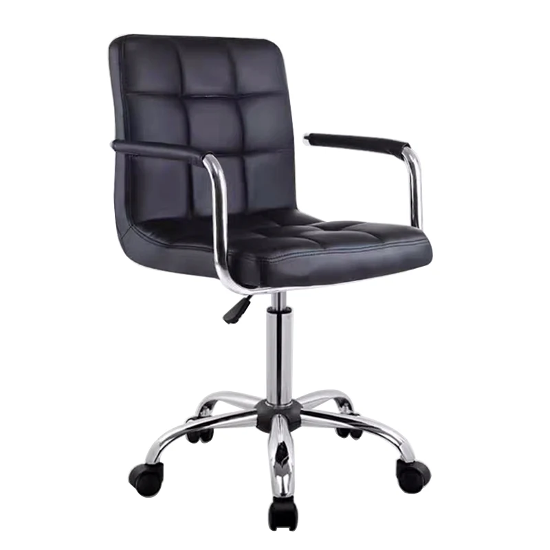Wholesale PU leather swivel height nail spa adjustable bar stool  with armrest and footrest