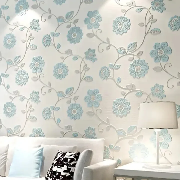 Wholesale Custom Colored Flowers Wall Stickers Romantic Flower Wallpaper 3d Background home decoration Large Size Wall Sticker