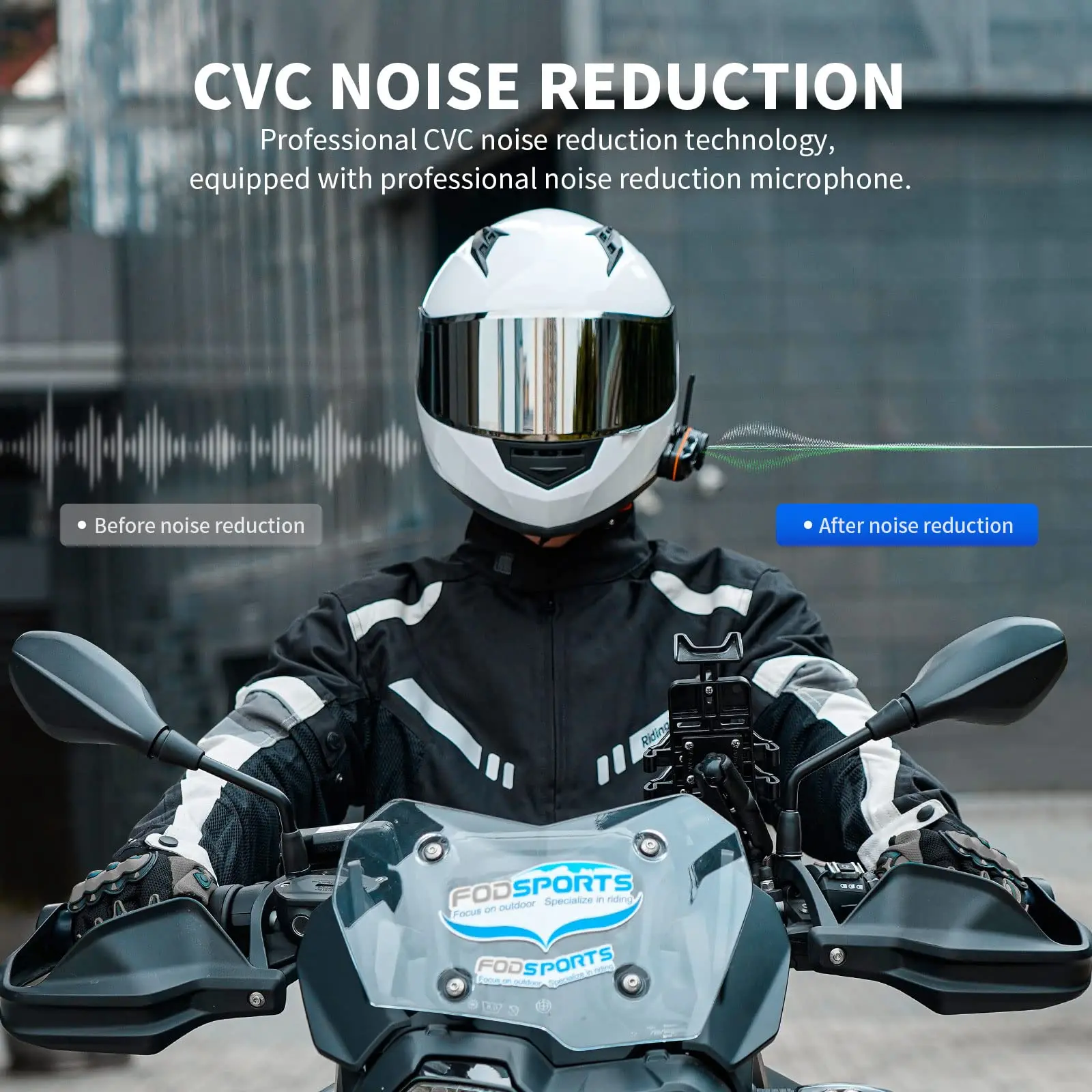 FODSPORTS FX8 Pro 8 riders BT 5.0 interphone waterproof  Bluetooth motorcycle helmet headset intercom radio