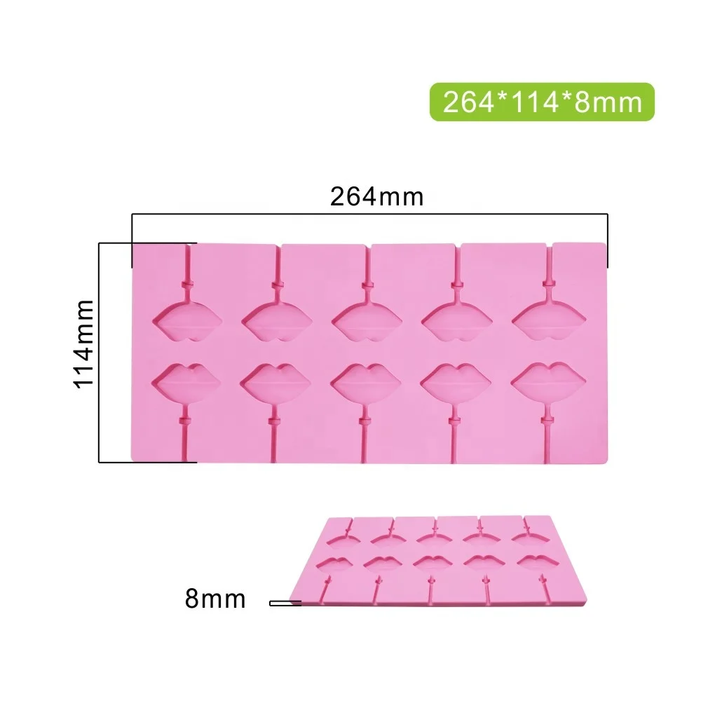 AK Lip Kiss Lollipop Molds Chocolate Hard Candy Silicone Mold DIY Tools for Bakery Kitchenware SM-1628