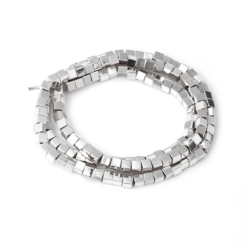 
2*2mm Cube Hematite beads Natural Stone Square Spacer Loose bead for Jewelry Bracelet Making DIY accessories 15