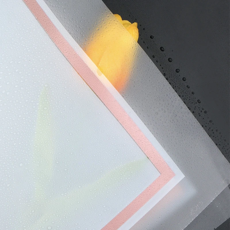 Yohpack Wholesale Golden Edge Jelly Film Wrapping Flower Paper Transparent Border Florist Packaging Bouquet Plastic Paper