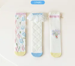 Princess floral lolita baby lace socks kids knee high socks kids girl sock