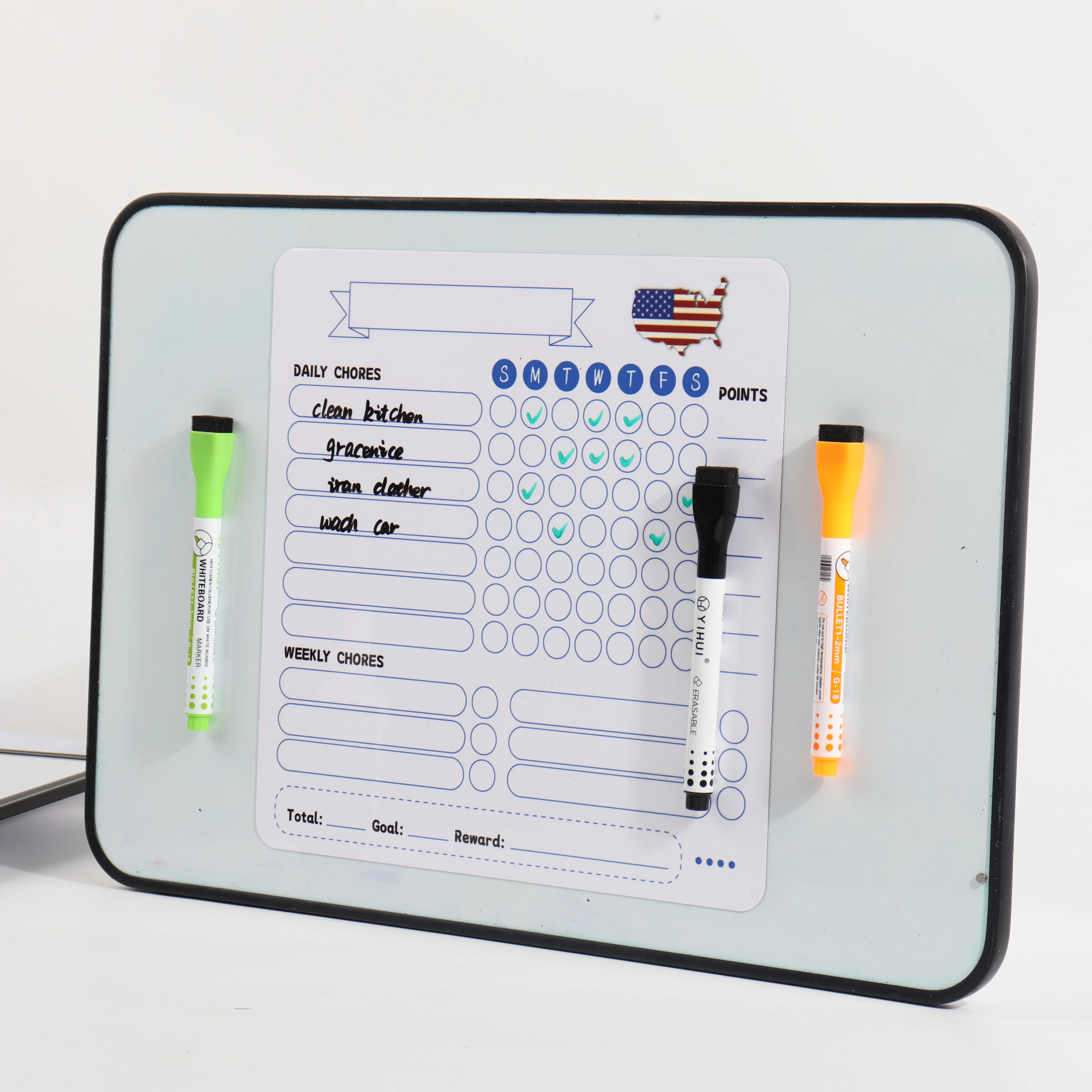 New Arrival Assorted Colored Odorless Refillable White Board Whiteboard Marker Pen Set With Eraser Children