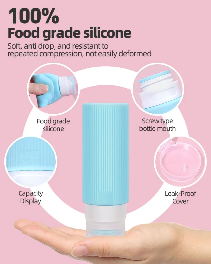 Leak Proof BPA Free Travel Bottles Toiletries Tsa Approved Travel Size Containers Travel Accessories