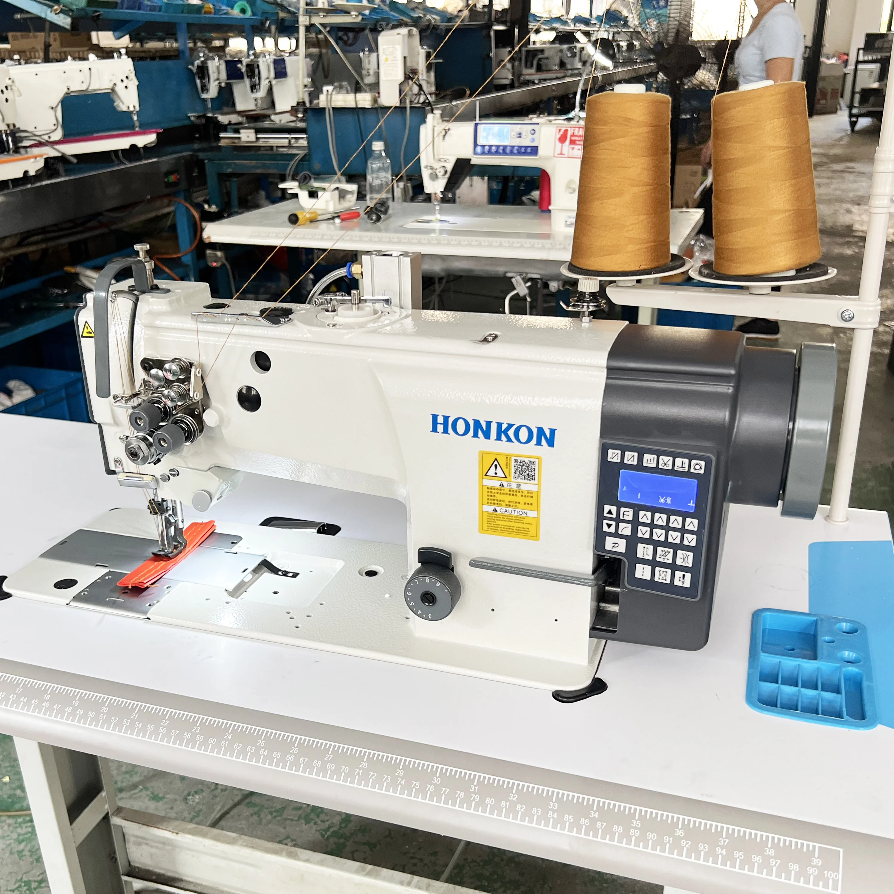 Top Quality  HONKON-4420-D4 Heavy Material High Speed Twin Needle Lockstitch Sewing Machine