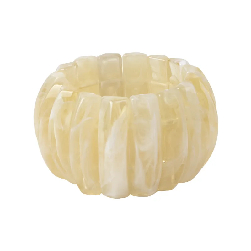 New Fashion Colour Resin Bangle Bracelet Summer Geometry Jelly Color Handmade Handicrafts Jewelry