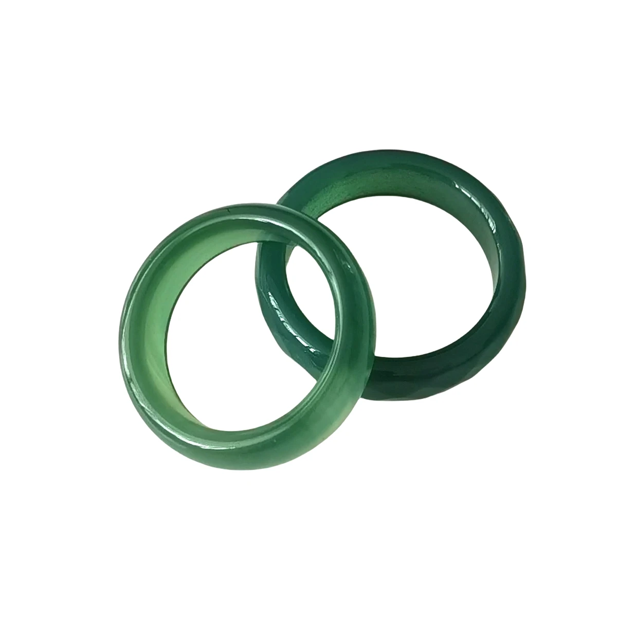 Cheap Prices Natural Green Agate Gemstone Rings Daily Wear Jewelry Roundle Green Agate Band Ring