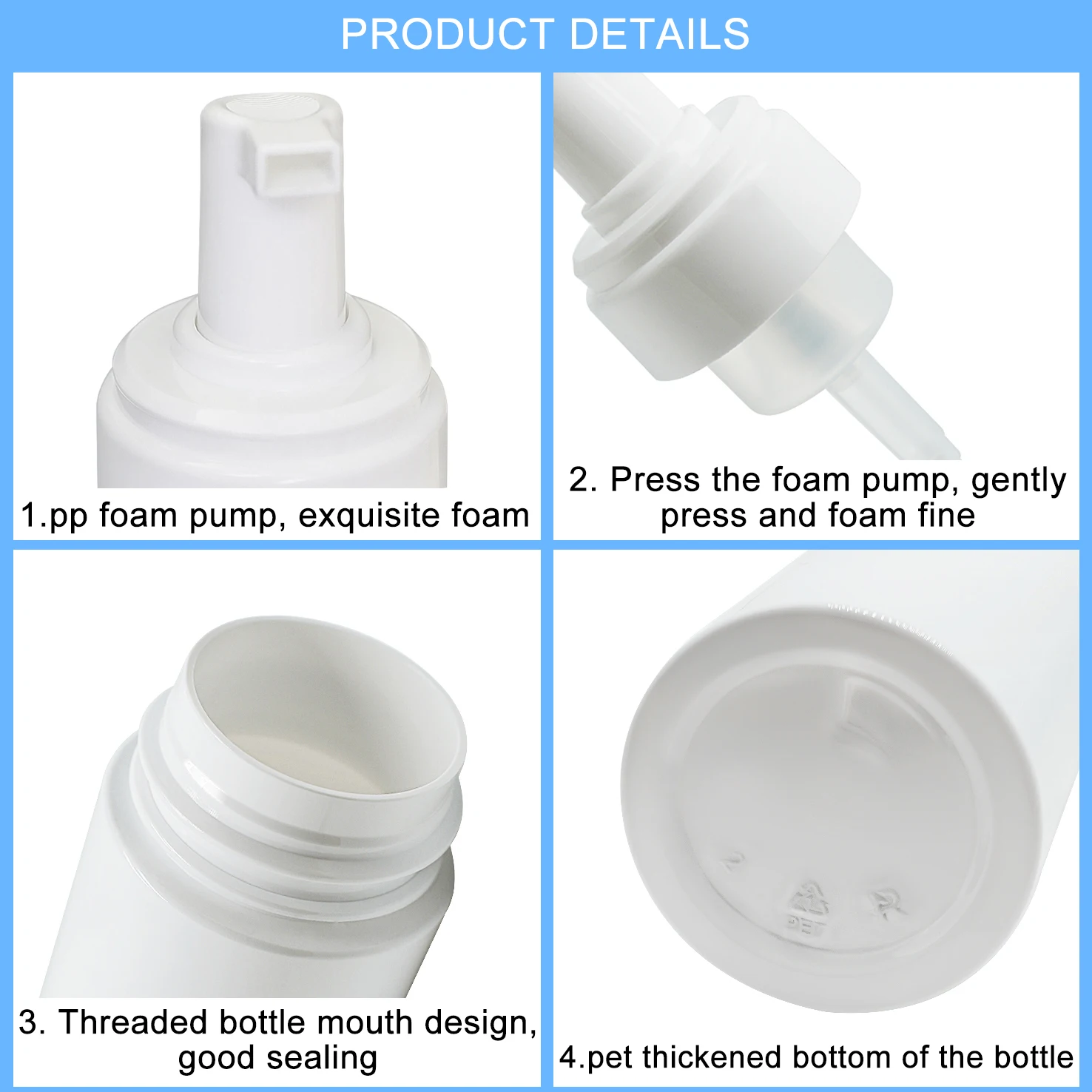 Wholesale Custom Cleaning Packaging 28/410 Plastic Foam Dispenser Pump Foaming Soap Pump Bottle Set