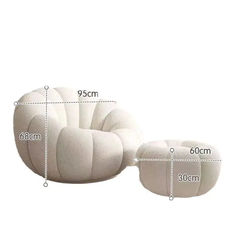 Modern design round orange pumpkin sofa chair artist loveseat chair for living room furniture accent loveseat chair