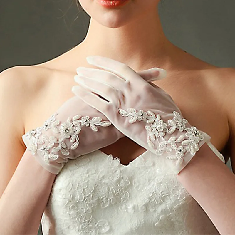 2024 Gloves Fingered Party Wedding Dress Bridal Glove Prom Evening Wedding Women Bag Red White Accessories