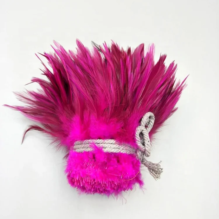 Strip Strung Chinese Rooster Saddle Feathers Halloween Fly Tying Wedding Craft