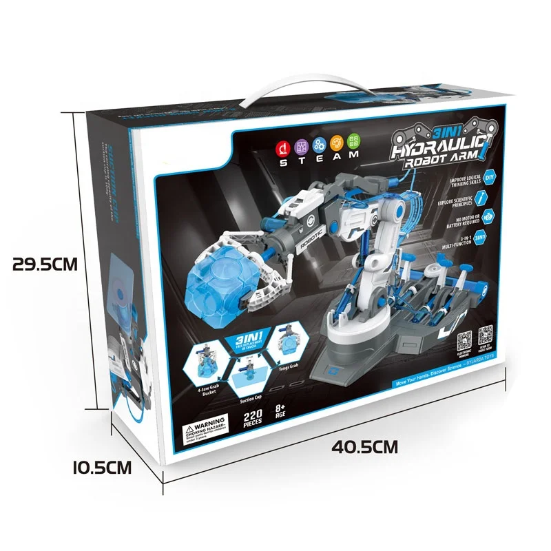 Toys Robots Smart Kids DIY 3 IN 1 HYDRAULIC ROBOT Multi functional Powered By Water fluid Power Robot for Children OEM