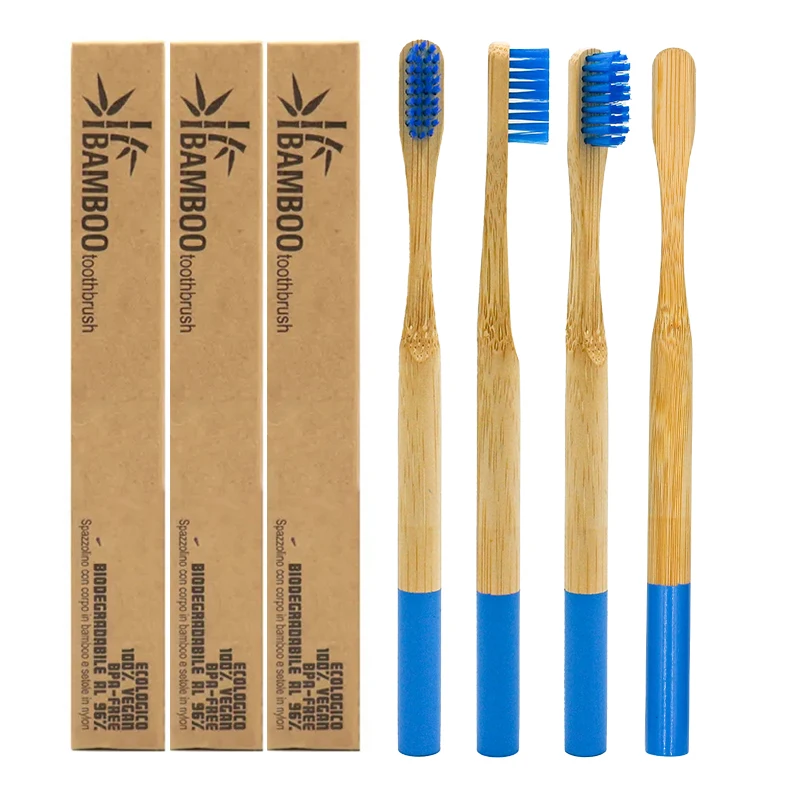 Wholesale 100% Healthy Custom Eco nature China Custom Bamboo Toothbrush with Soft Bristle for adults
