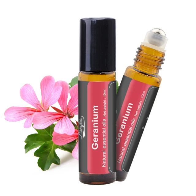 Bulk Premium Skin Direct Care Oil 10ml Geranium Roll On Aromatherapy Essential Oil For Body Massage
