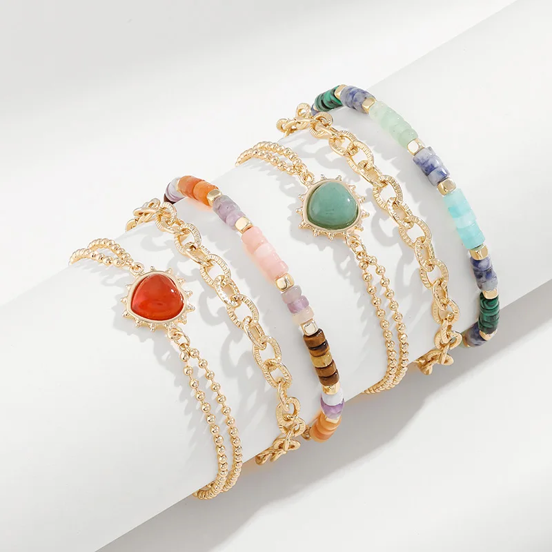 2024 New Fashion Jewelry Bracelets Smart Charm Bracelets Gold gemstone beads Bracelets