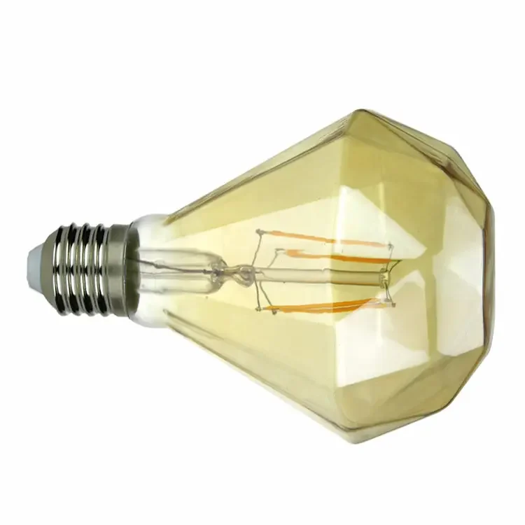 LED Filament Bulb 2W 4W 6W 8W E26 E27 B22 Clear Amber Vintage Decorative Diamond Shape Light Bulb , FMT-D110