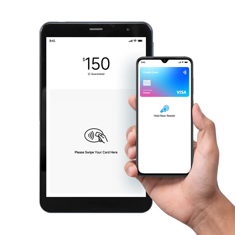 Handheld payment kiosks terminal 8 inch octa core 4GB 64GB storage best android tablet nfc reader 4G wifi smart tablet pc