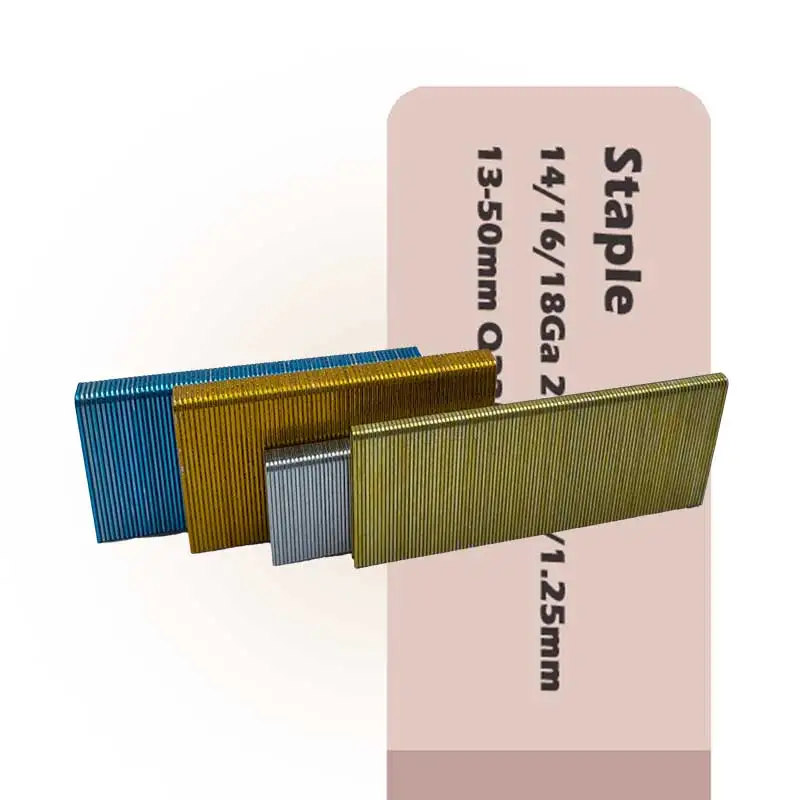 304 Zinc Brass Plated Galvanized Steel Staples/Stapler Pin Air Nail  Industrial Staple China Factory